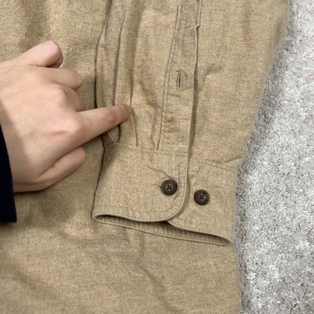 VTG Woolrich Shirt Mens XL Beige Flannel Long Sleeve Button Front Outdoor Casual - Picture 3 of 11